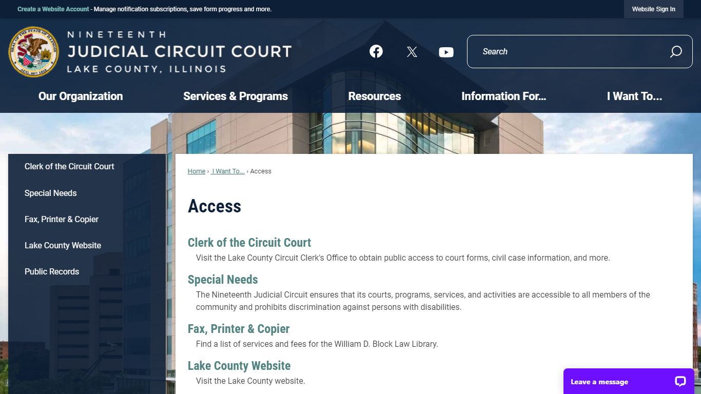 Access | 19th Judicial Circuit Court, IL